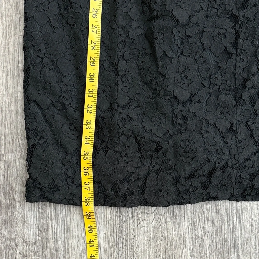 J. Crew Black Floral Lace Midi Dress